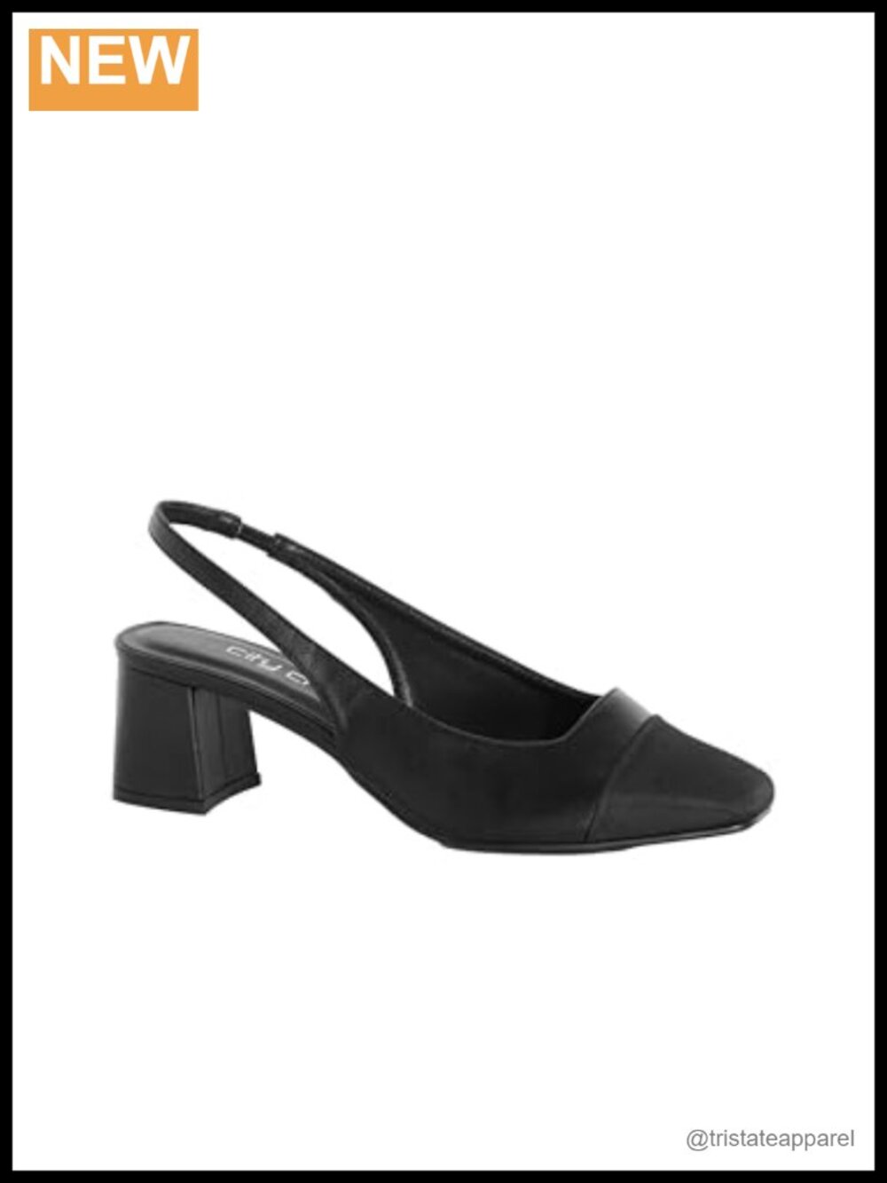 Wide Fit Slingback Sandals Square Toe Block Heel Slingback Strap Heeled Sandals